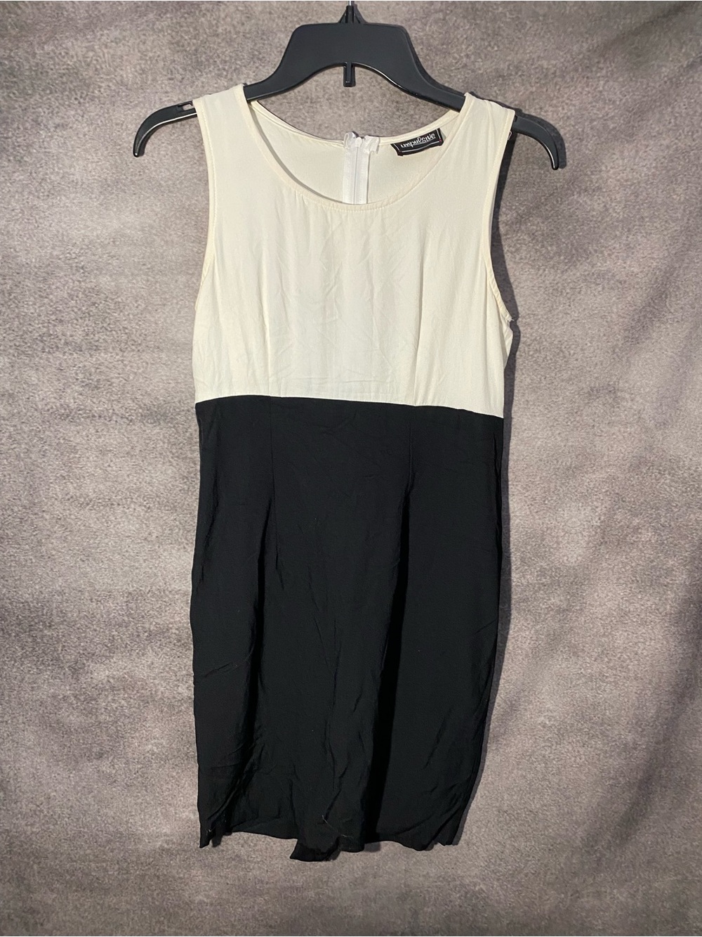 Impulsive Colorblock Mini Dress Womens Medium Black White Rear Zip Sleeveless